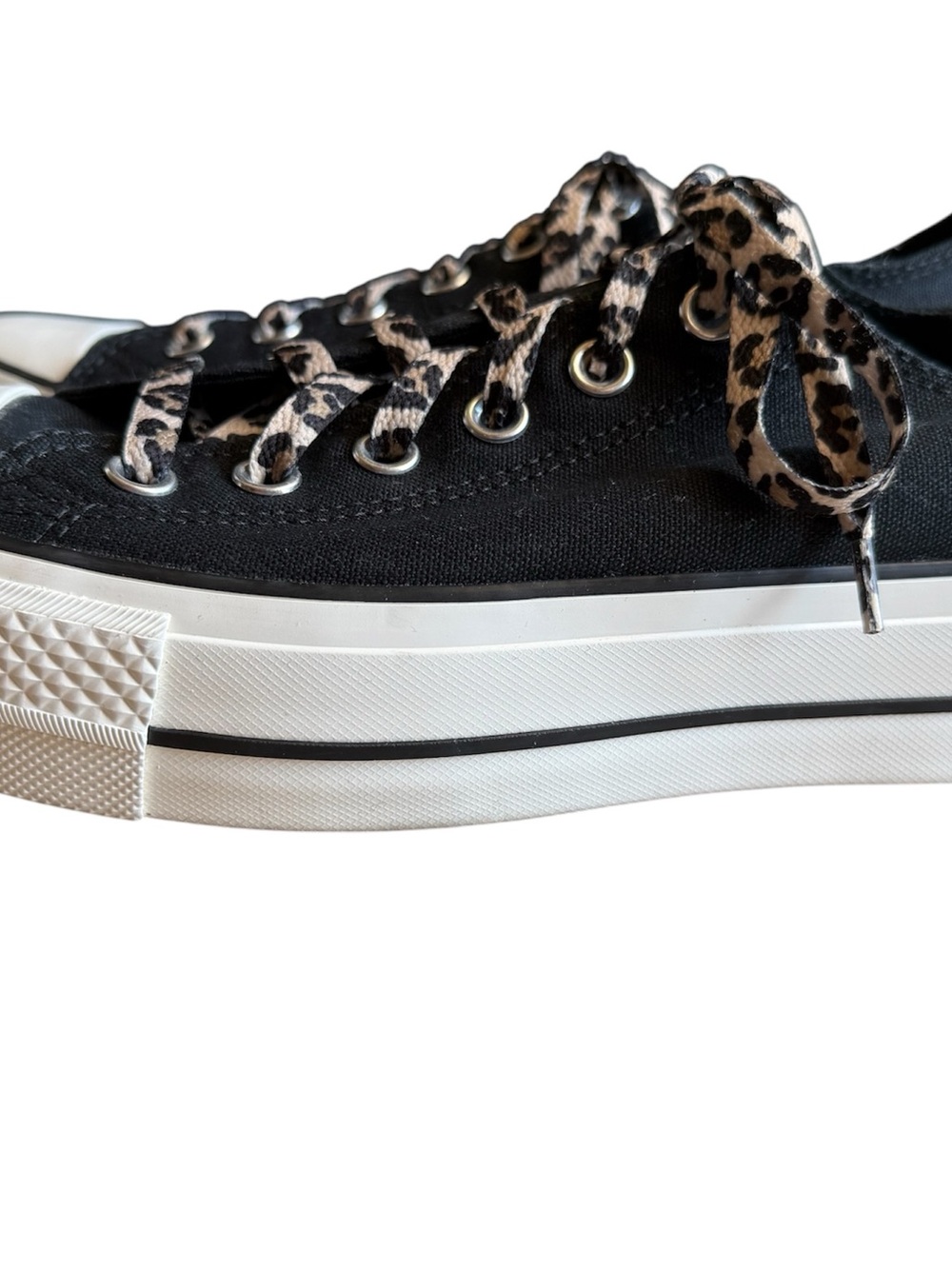 Converse Chuck Taylor Lift All Star Archive with leopard laces in black size 9 - Picture 10 of 15
